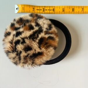 Rabbit Fur Ear Muffs Leopard Animal Print